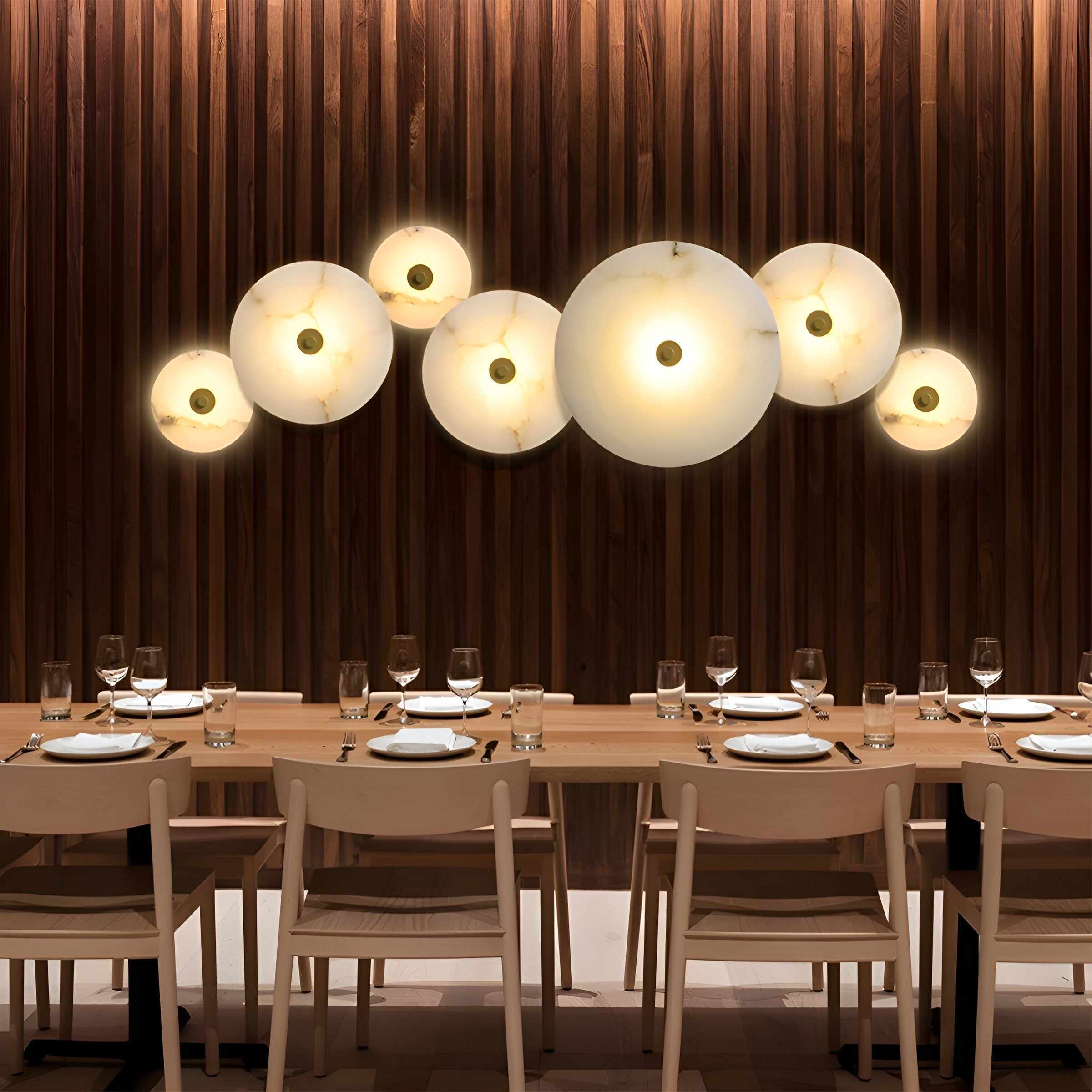 Alabaster LED Wall Light Round