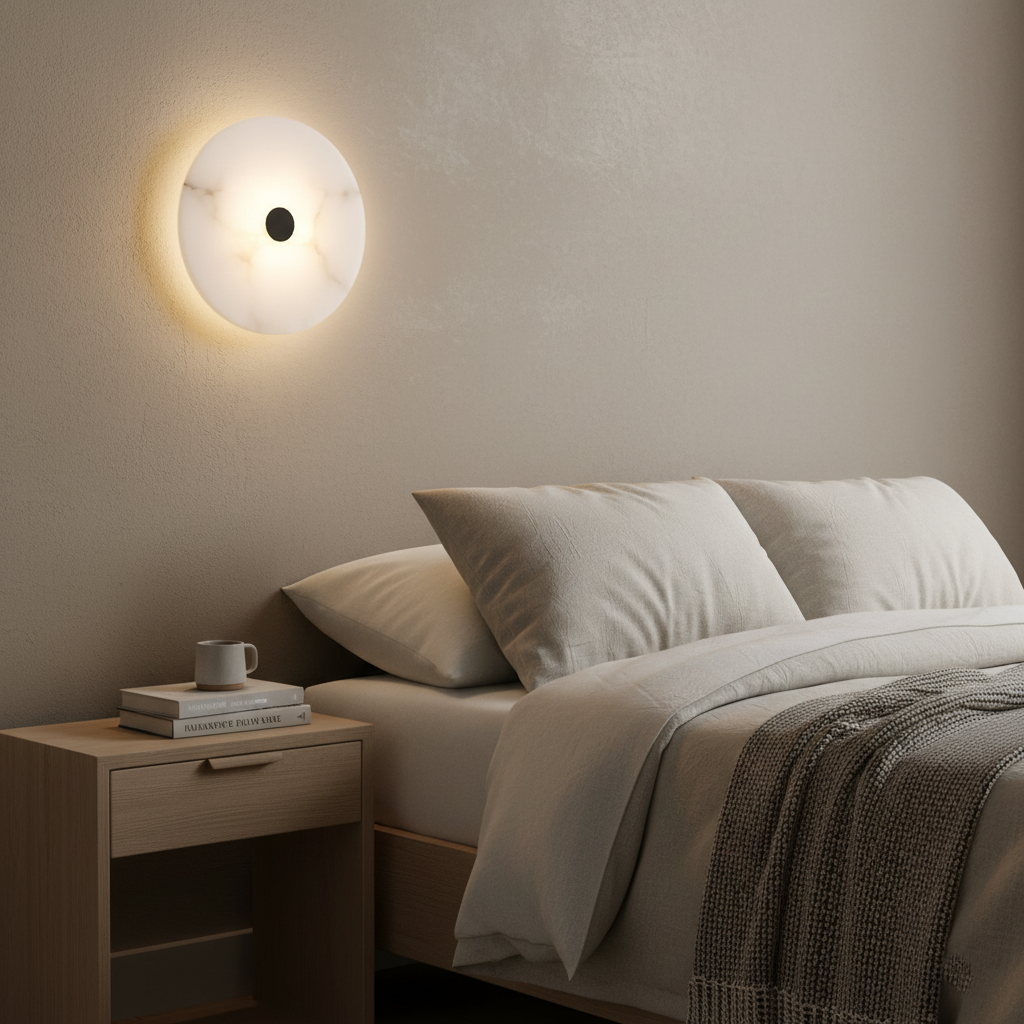 Alabaster LED Wall Light Round