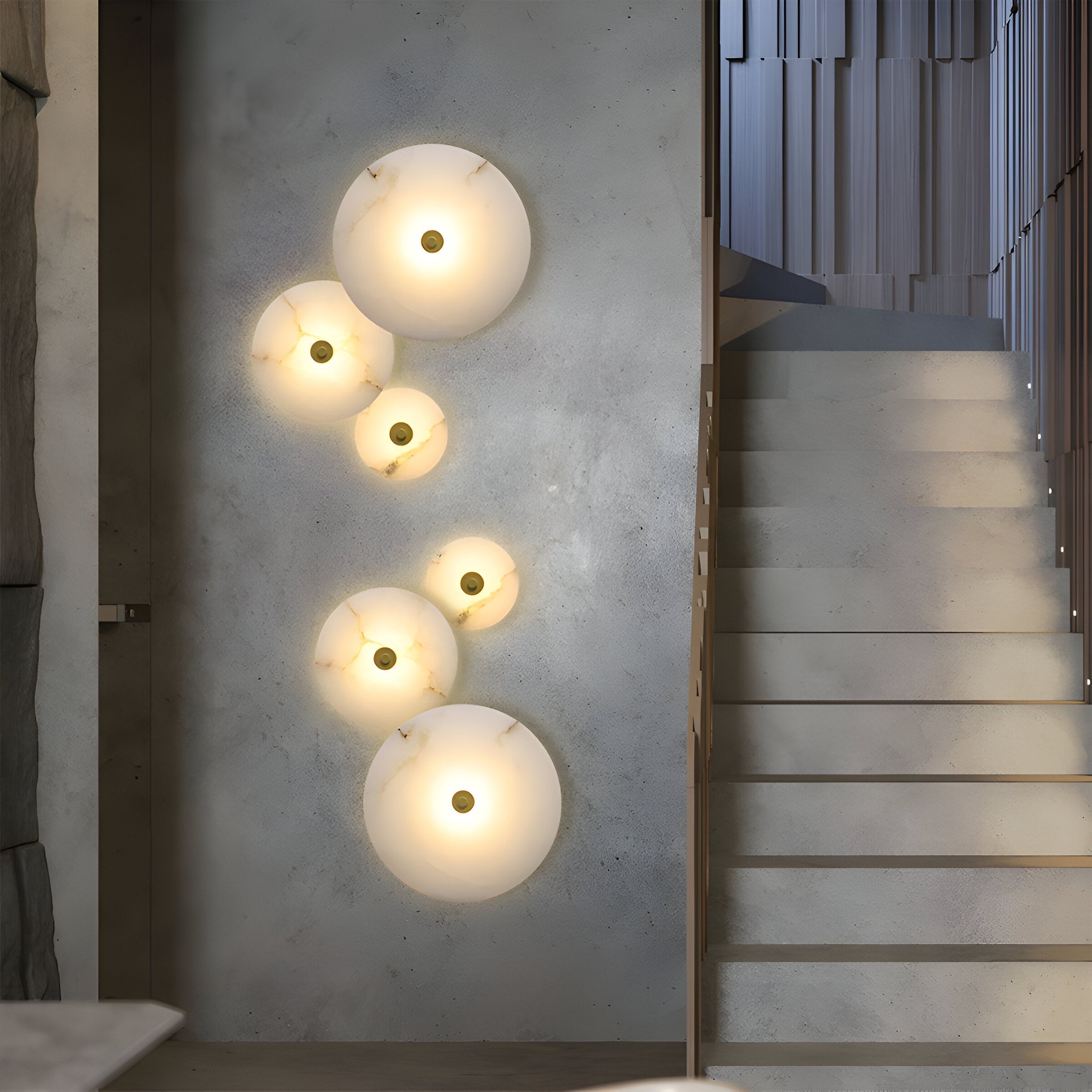 Alabaster LED Wall Light Round