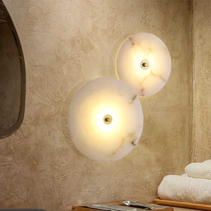 Alabaster LED Wall Light Round