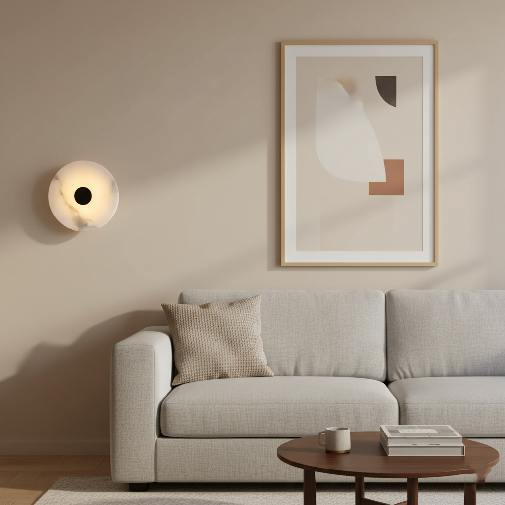 Alabaster LED Wall Light Round