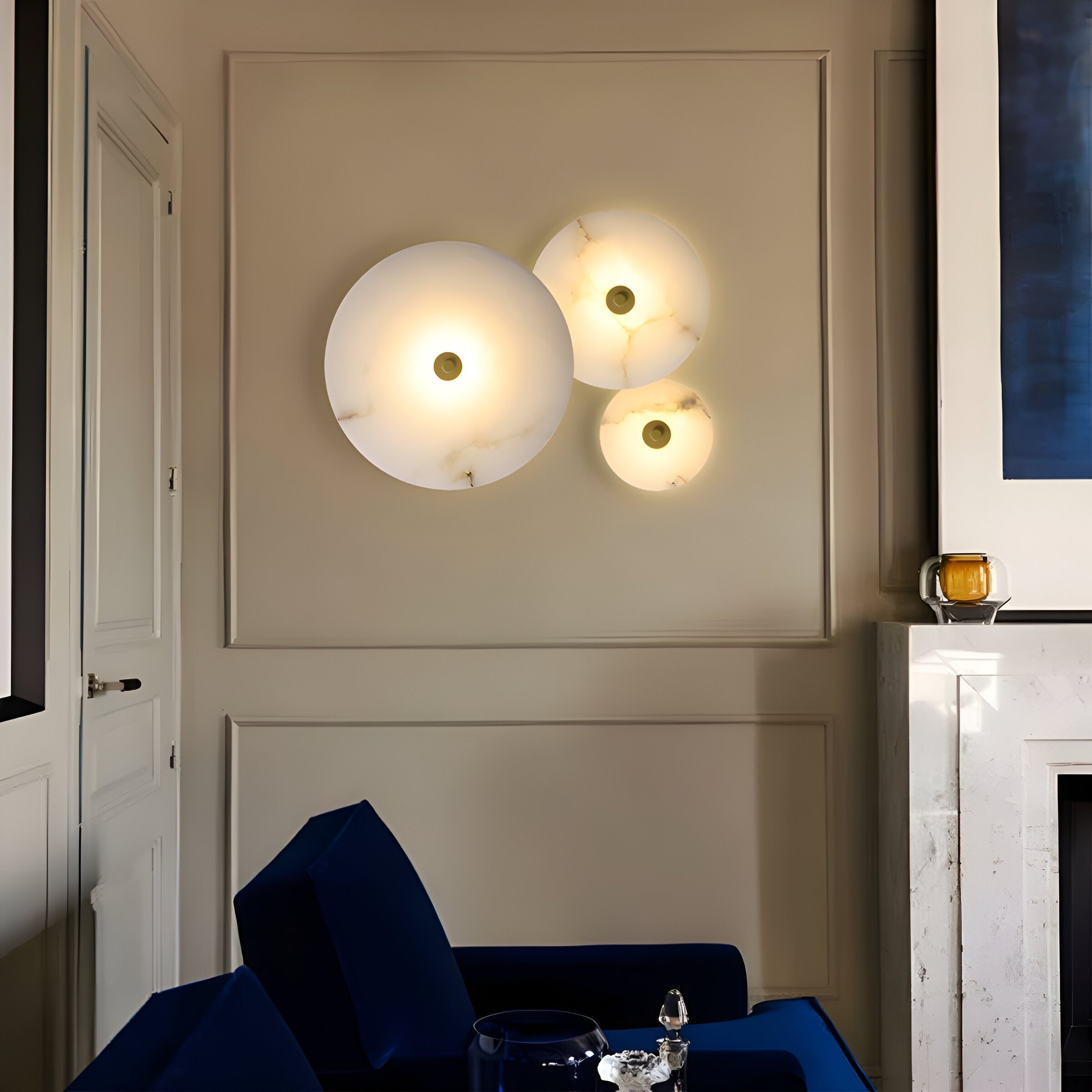 Alabaster LED Wall Light Round