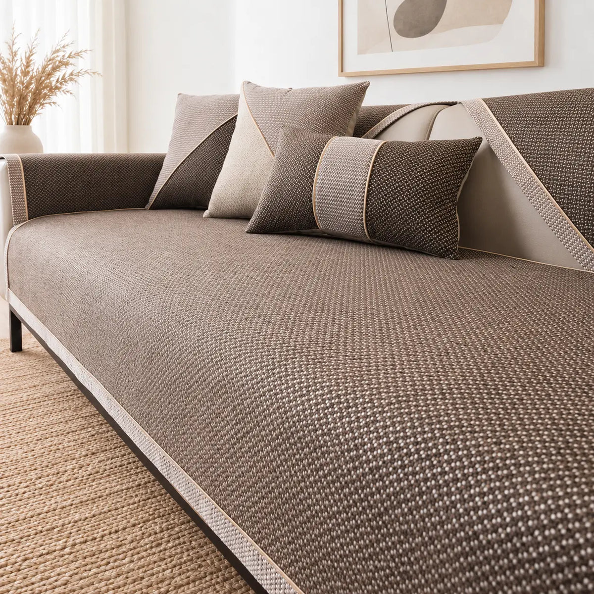 Alva | Textured Weave Anti-Slip Sofa Cover