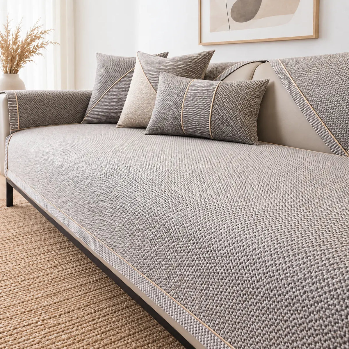 Alva | Textured Weave Anti-Slip Sofa Cover