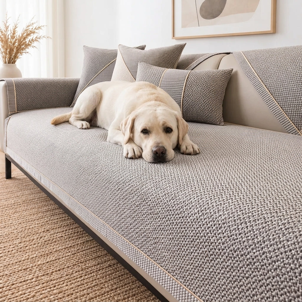 Alva | Textured Weave Anti-Slip Sofa Cover