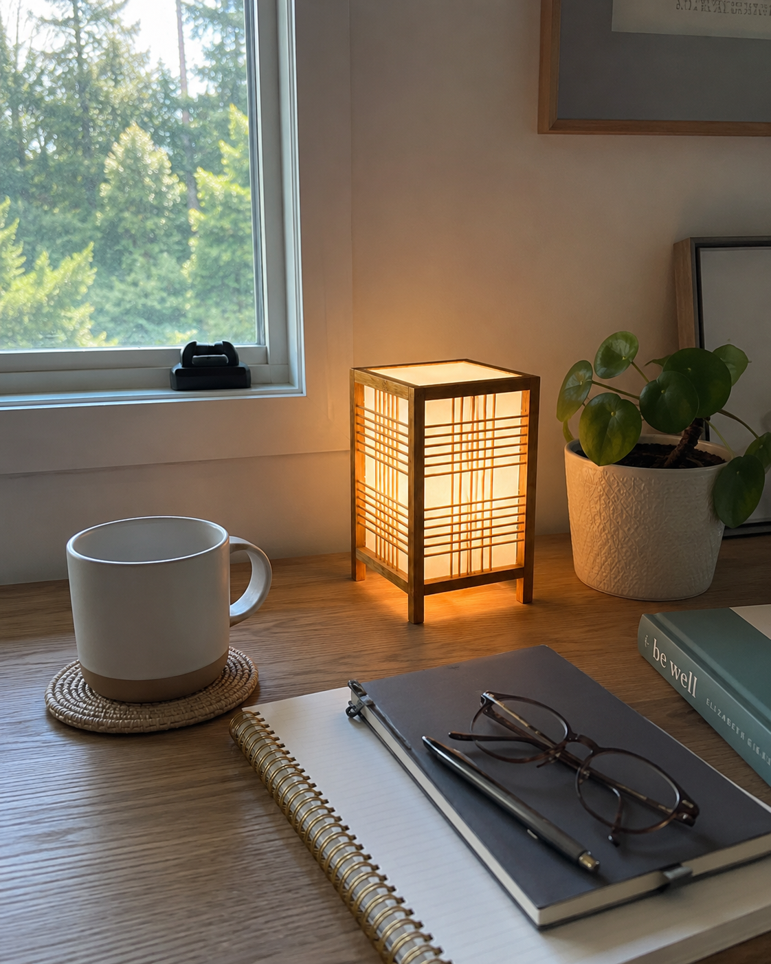 Bamboo Table Lamp Lattice
