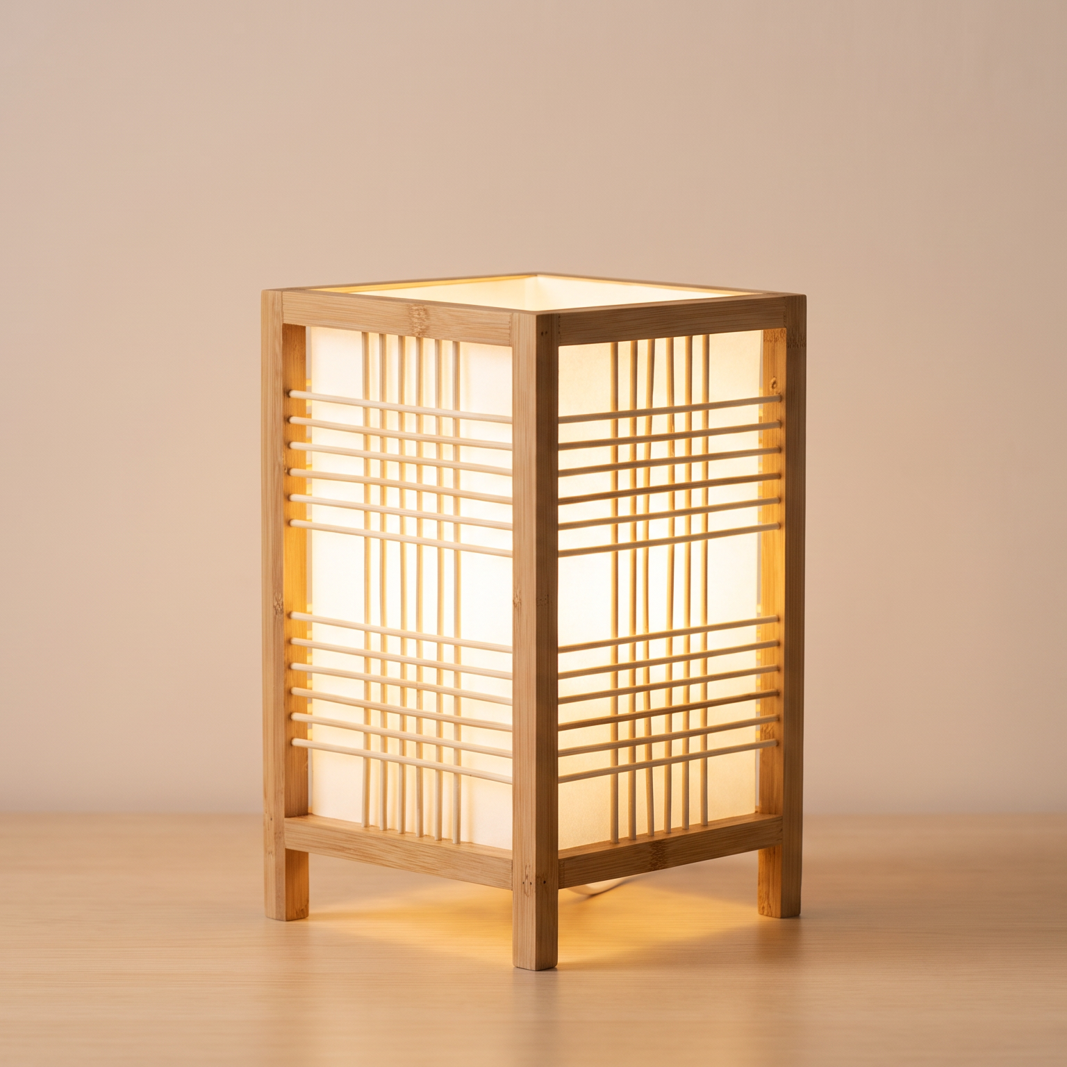 Bamboo Table Lamp Lattice