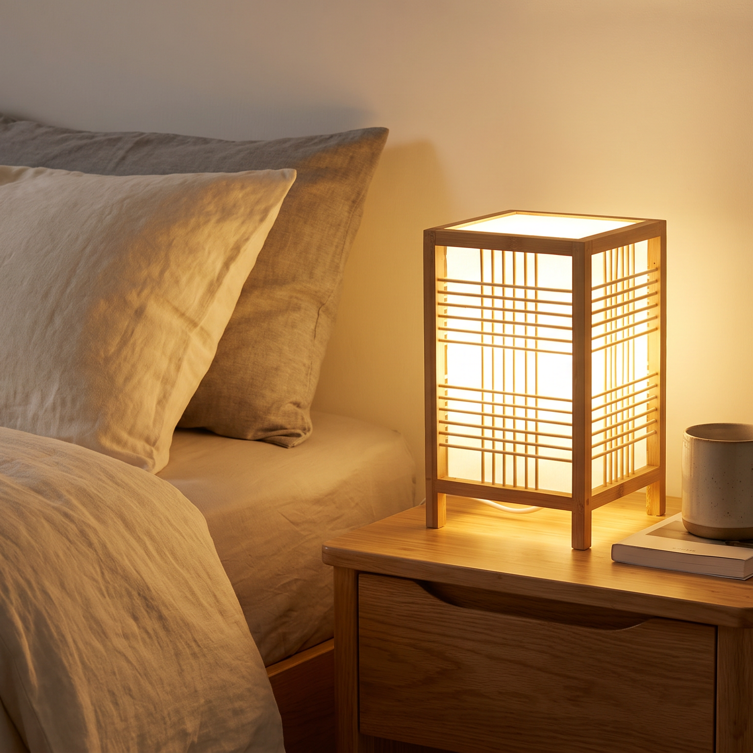 Bamboo Table Lamp Lattice