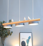 Bird Pendant Light Wood Branch 3-Light Linear Scandinavian