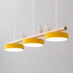 Bird Pendant Light Wood Branch 3-Light Linear Scandinavian