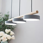 Bird Pendant Light Wood Branch 3-Light Linear Scandinavian
