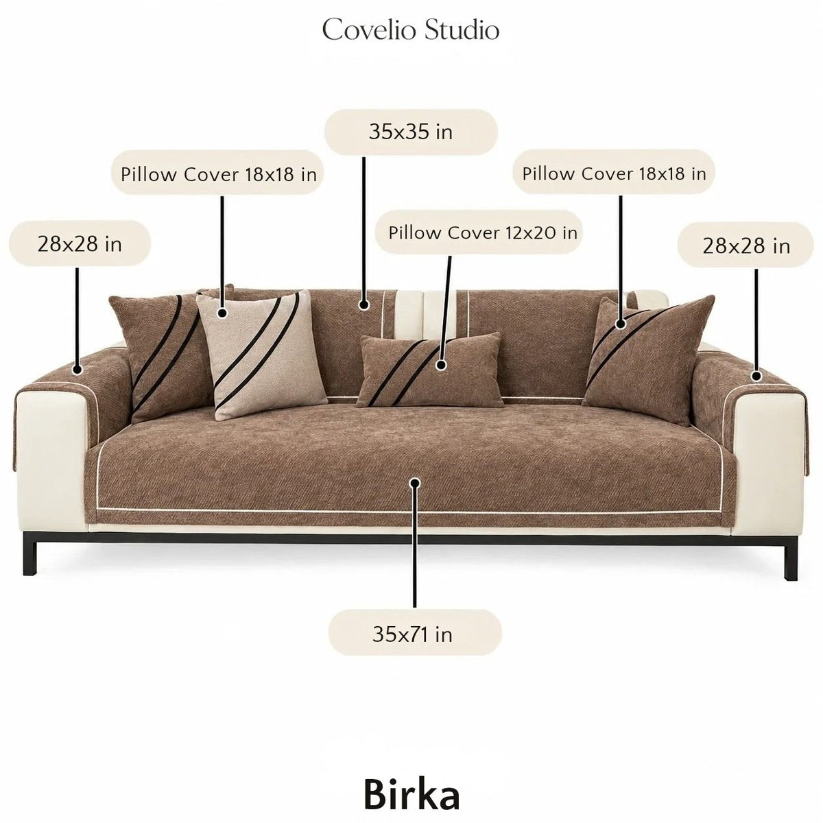 Birka | Waterproof Chenille Anti-Slip Sofa Cover