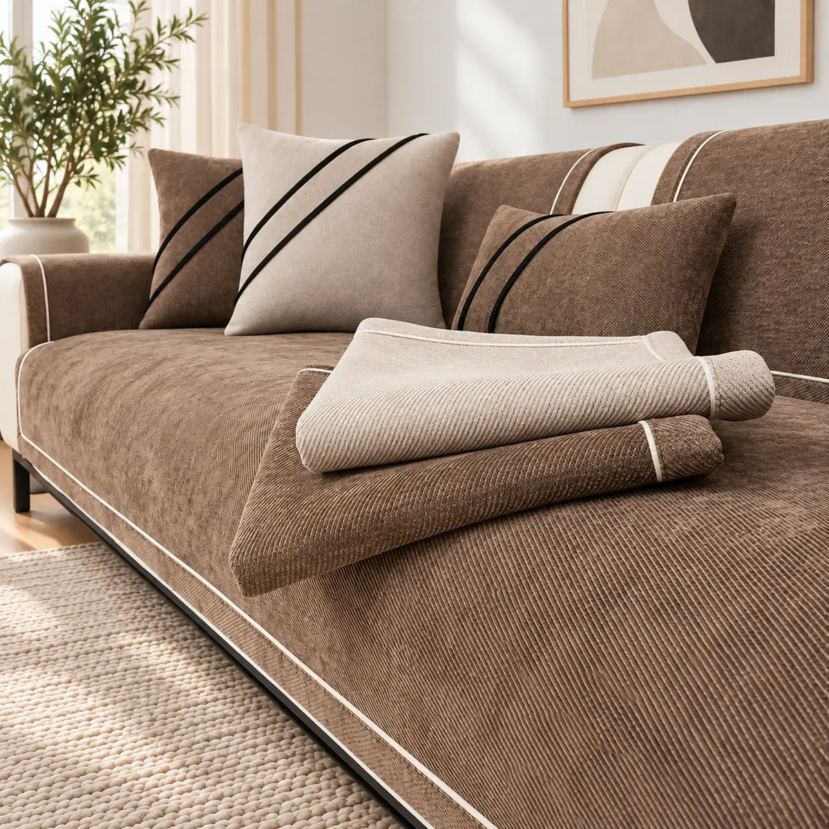 Birka | Waterproof Chenille Anti-Slip Sofa Cover
