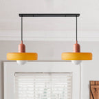 Colored Glass Pendant Light 2-Light Linear