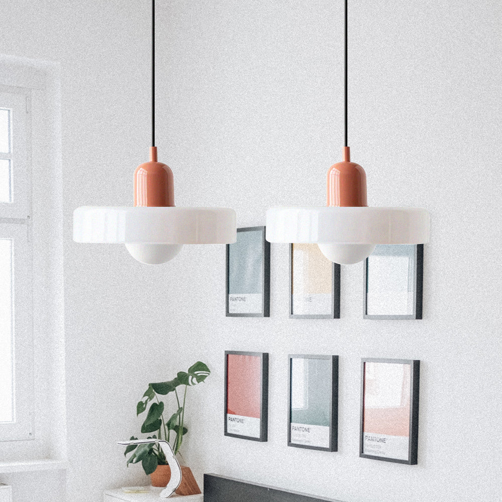 Colored Glass Pendant Light 2-Light Linear