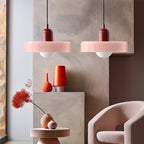 Colored Glass Pendant Light 2-Light Linear