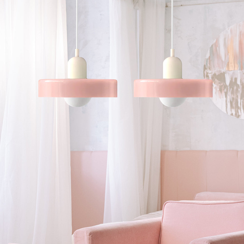 Colored Glass Pendant Light 2-Light Linear
