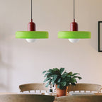 Colored Glass Pendant Light 2-Light Linear