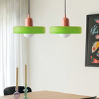 Colored Glass Pendant Light 2-Light Linear