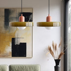 Colored Glass Pendant Light 2-Light Linear