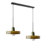 Colored Glass Pendant Light 2-Light Linear