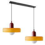 Colored Glass Pendant Light 2-Light Linear