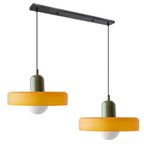 Colored Glass Pendant Light 2-Light Linear