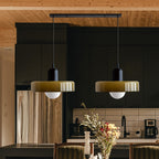 Colored Glass Pendant Light 2-Light Linear