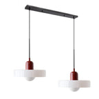 Colored Glass Pendant Light 2-Light Linear