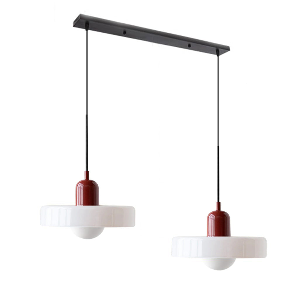 Colored Glass Pendant Light 2-Light Linear