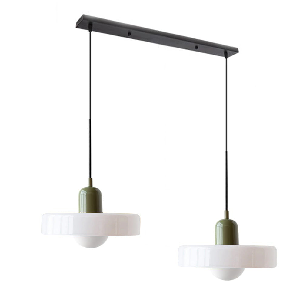 Colored Glass Pendant Light 2-Light Linear