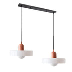 Colored Glass Pendant Light 2-Light Linear