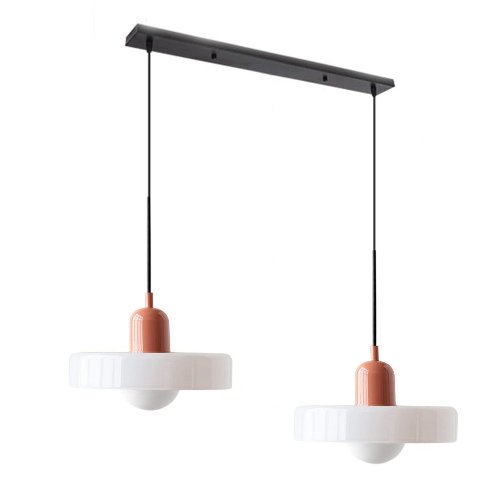Colored Glass Pendant Light 2-Light Linear