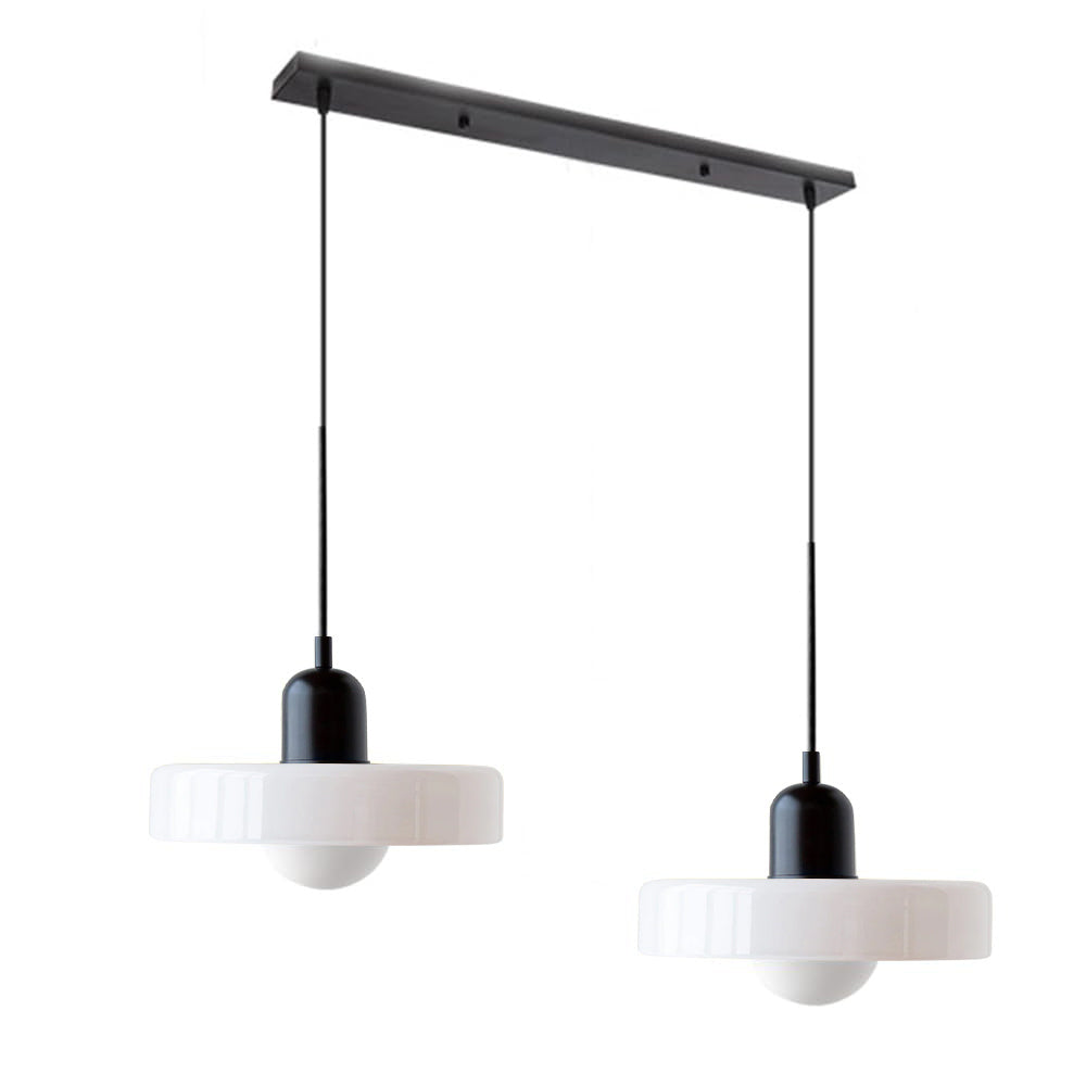 Colored Glass Pendant Light 2-Light Linear