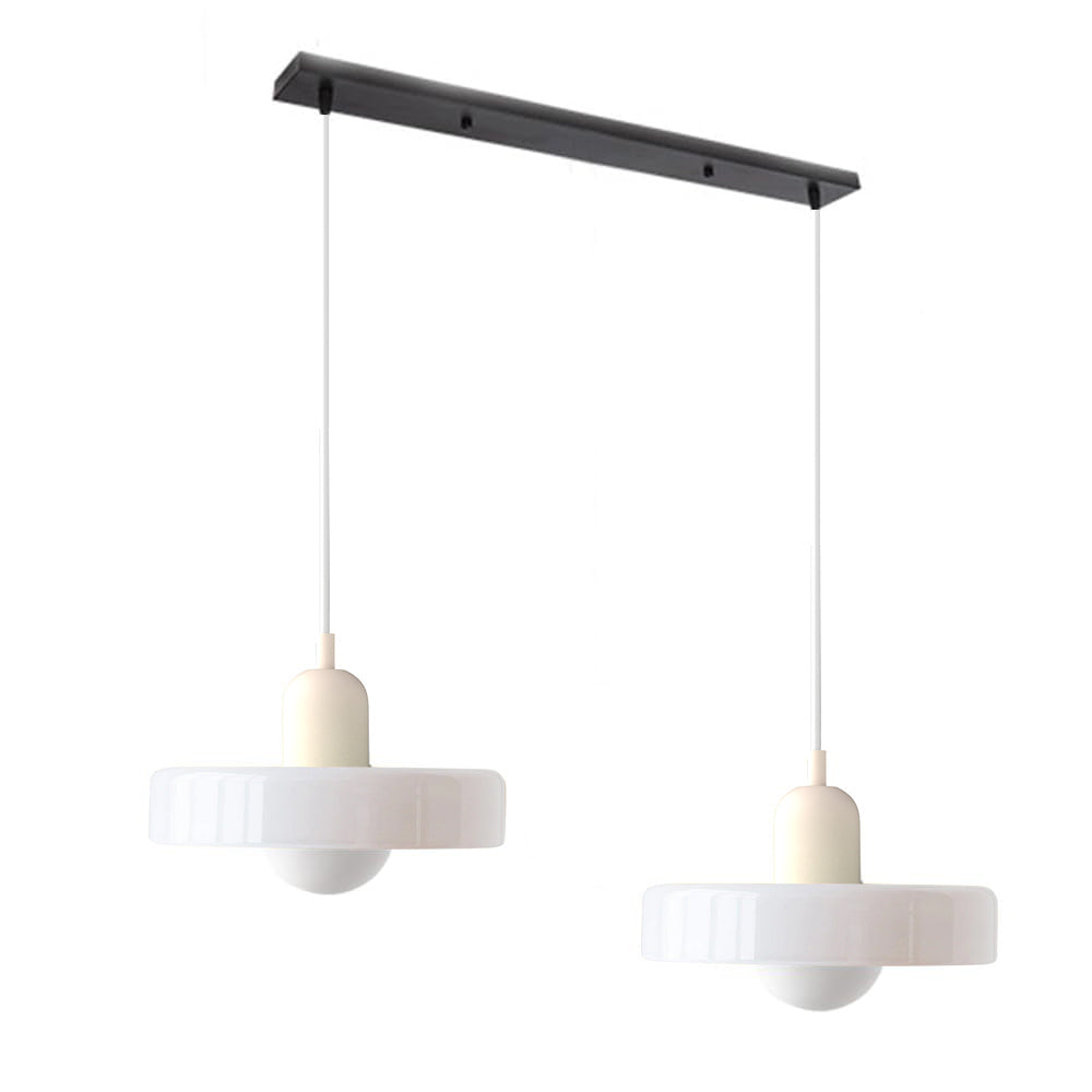 Colored Glass Pendant Light 2-Light Linear