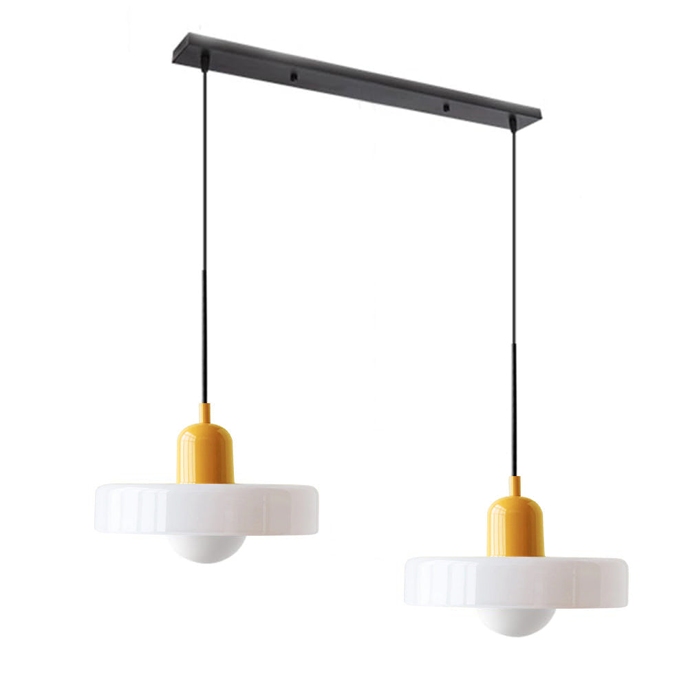 Colored Glass Pendant Light 2-Light Linear