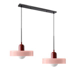 Colored Glass Pendant Light 2-Light Linear