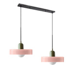 Colored Glass Pendant Light 2-Light Linear
