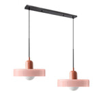 Colored Glass Pendant Light 2-Light Linear