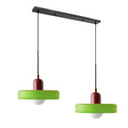 Colored Glass Pendant Light 2-Light Linear
