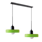 Colored Glass Pendant Light 2-Light Linear
