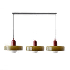 Colored Glass Pendant Light 3-Light Linear