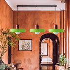 Colored Glass Pendant Light 3-Light Linear