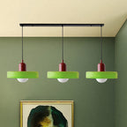 Colored Glass Pendant Light 3-Light Linear