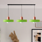 Colored Glass Pendant Light 3-Light Linear