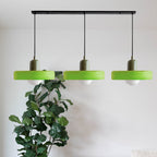 Colored Glass Pendant Light 3-Light Linear