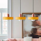 Colored Glass Pendant Light 3-Light Linear