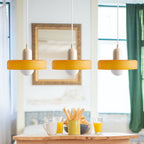 Colored Glass Pendant Light 3-Light Linear