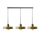 Colored Glass Pendant Light 3-Light Linear