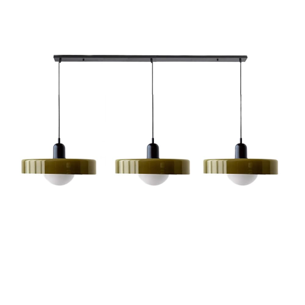 Colored Glass Pendant Light 3-Light Linear